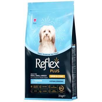 Корм сухой Reflex Plus Skin & Coat Adult с лососем для кожи и шерсти собак малых и миниатюрных пород 3кг - купить, цены на MasterZoo - фото 1