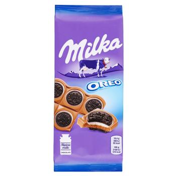 Шоколад молочний Milka Oreo з печивом 92г