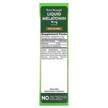 Мелатонін, Liquid Melatonin, Nature's Truth, рідкий, смак ягід, 10 мг, 59 мл - купить, цены на Biotus - фото 3