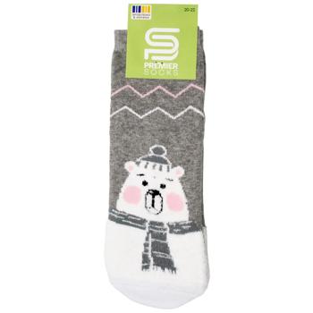 Premier Socks Fluffy Yarn Patterned Children's Terry Socks s.20-22, 22-24 Grey