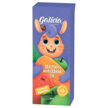 Сік Galicia яблучно-морквяний з м’якоттю 200мл - купити, ціни на ULTRAMARKET - фото 1