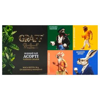 Чай зеленый Graff Ассорти чайных вкусов 1,5г*24шт - купить, цены на Чудо Маркет - фото 3