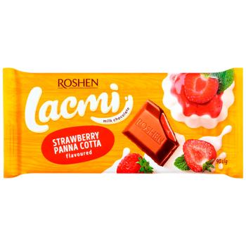 Шоколад молочный Roshen Lacmi со вкусом клубничной панна-котты 90г - купить, цены на Grono - фото 1