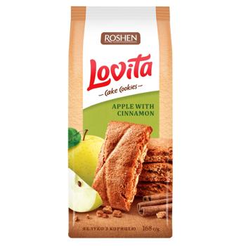 Печенье Roshen Lovita Cake Cookies сдобное яблоко-корица 168г - купить, цены на Идеал - фото 2