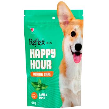 Reflex Plus Happy Hour Dental Care ласощі для собак 60 г - ягня та м'ята - купити, ціни на MasterZoo - фото 1