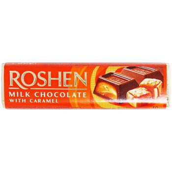 Батончик Roshen молочно-шоколадный с карамельной начинкой 40г - купить, цены на КОСМОС - фото 1