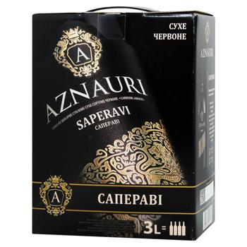 Aznauri Saperavi Red Dry Wine 9.5-14% 3l - buy, prices for ULTRAMARKET - photo 1