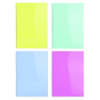 Economix Pastel A4 Checkered Notebook with Plastic Cover 80 Sheets