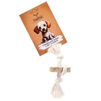 Игрушка для собак DogsRogs Malt1 из оленьего рога и хлопкового каната 14см