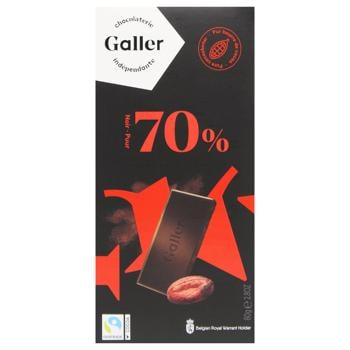 Galler Black Chocolate 70% 80g - buy, prices for WINETIME - photo 1