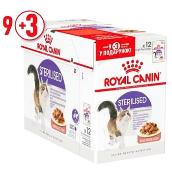 Корм влажный Royal Canin Sterilised с домашней птицей для стерилизованных кошек 9+3шт*85г - купить, цены на MasterZoo - фото 1