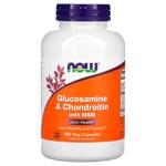 Глюкозамін та хондроїтин з MСM, Glucosamine & Chondroitin with MSM, Now Foods, 180 рослинних капсул