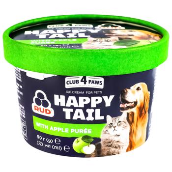 Мороженое Club 4 Paws Happy Tail с яблочным пюре для домашних животных 90г