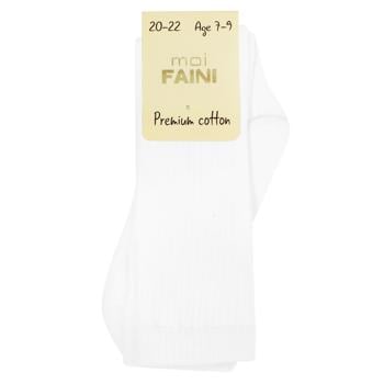 Moi Faini Ribbed Children's Knee Hights s.20-22 White