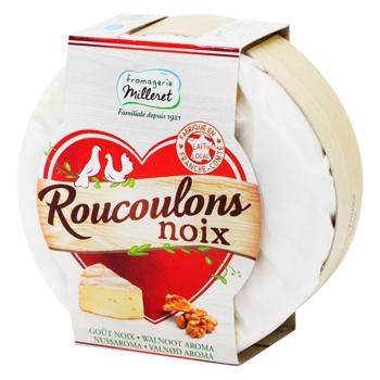 Сыр Milleret Roucoulons Noix с грецким орехом 30% 125г