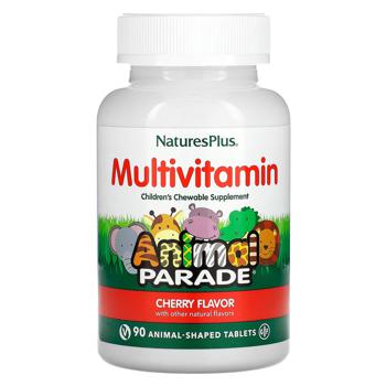 Мультивитамины и минералы для детей Natures Plus Animal Parade со вкусом вишни 90 жевательных таблеток - купить, цены на Biotus - фото 1