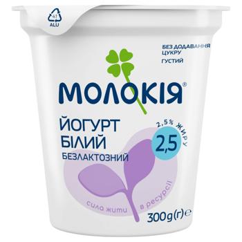Йогурт Молокія безлактозний 2,5% 300г - купити, ціни на МегаМаркет - фото 1