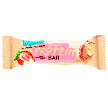 Батончик протеиновый Skriveru с клубникой в ​​белом шоколаде 45г - купить, цены на WINETIME - фото 1