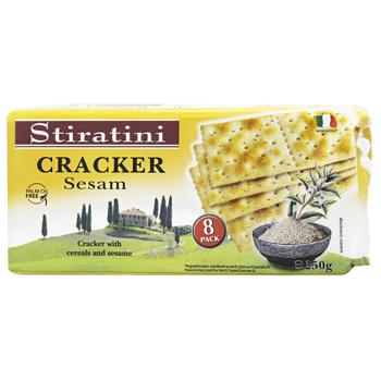 Крекер Stiratini с з кунжутом 250г - купить, цены на КОСМОС - фото 1