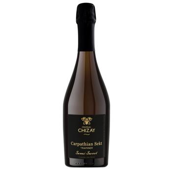 Вино ігристе Chateau Chizay Carpathian Sekt Traminer біле напівсолодке 11% 0,75л - купити, ціни на Епіцентр FOOD - фото 1
