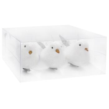 Набір пташок 3 шт, 13*11.5*5.5 білі арт. JX24036 9245 И733 - купить, цены на КОСМОС - фото 3