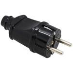 Straight Plug with Grounding Black