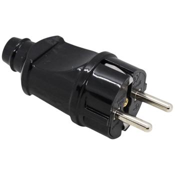 Вилка прямая с заземлением черная - купить, цены на Auchan - фото 1