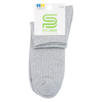 Шкарпетки Premier Socks рубчик підліткові високі р.23-25 сірий