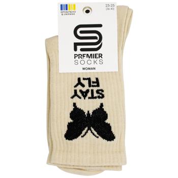 Шкарпетки Premier Socks жіночі класичні з високою резинкою Stay Fly р.23-25 світло-бежевий - купити, ціни на ЕКО Маркет - фото 1
