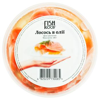Fish Good Salmon Fillet Pieces in Oil 180g - buy, prices for Supermarket "Kharkiv" - photo 2