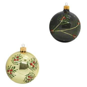 Koopman Dark Christmas Ball with Flowers 10cm in Assortment - buy, prices for - photo 1