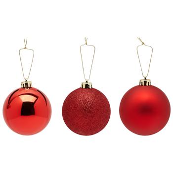 Actuel Red Christmas Ball 8cm in Assortment - buy, prices for Auchan - photo 5