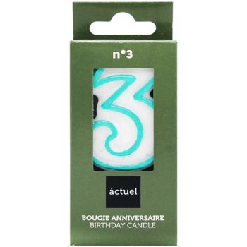 Actuel Blue Candle For Cake 3 - buy, prices for Auchan - photo 2