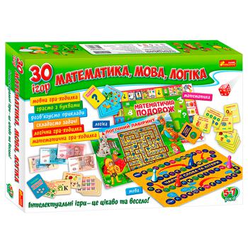 Игра настольная Ranok-Creative Математика, язык, логика 30игр - купить, цены на Auchan - фото 1