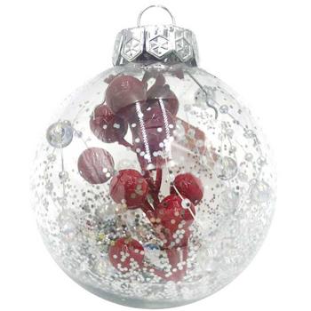 Decorated Transparent Christmas Ball 8cm - buy, prices for Chudo Market - photo 2