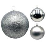 Silver Plastic Christmas Tree Ball 7cm in assortment