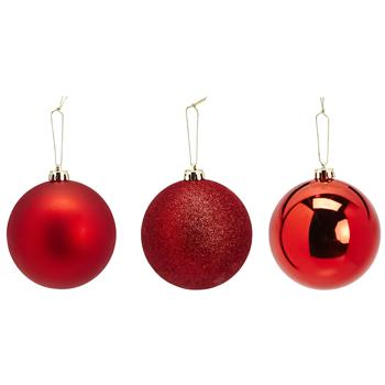 Actuel Red Christmas Ball 10cm in assortment - buy, prices for Auchan - photo 1