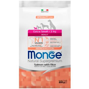 Корм сухий Monge Monoprotein з лососем та рисом для собак мініатюрних порід 800г - купити, ціни на MasterZoo - фото 1