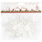 Star White Christmas Tree Decoration 2pcs 10.5cm