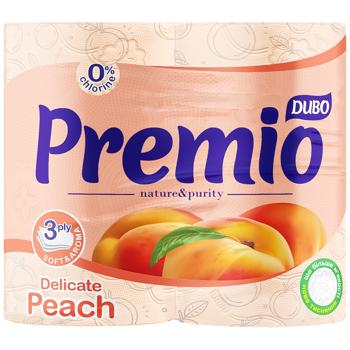 Dyvo Premio Aroma Peach 3-ply Toilet Paper 4pcs - buy, prices for NOVUS - photo 1
