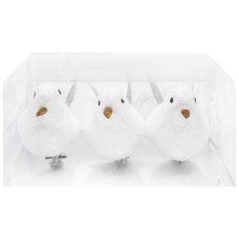 Набір пташок 3 шт, 13*11.5*5.5 білі арт. JX24036 9245 И733 - купить, цены на Таврия В - фото 2