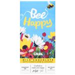 Шоколад молочний Gnaw Bee Happy з карамеллю та медовими сотами 80г