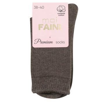 Moi Faini Ribbed Women's Socks s.38-40 Brown - buy, prices for NOVUS - photo 1