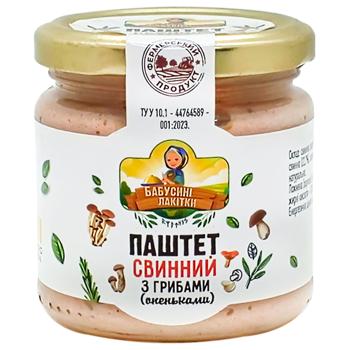 Паштет свинной Бабушкины Лакитки с грибами 170г - купить, цены на Чудо Маркет - фото 1