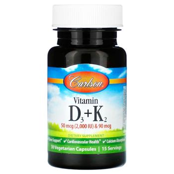 Carlson Labs Vitamins D3 and K2 30 capsules - buy, prices for - photo 1