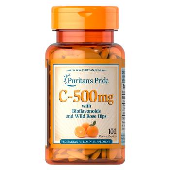 Puritan's Pride Vitamin C with Bioflavonoids and Wild Rose Hips 500mg 100 caplets - buy, prices for Biotus - photo 1