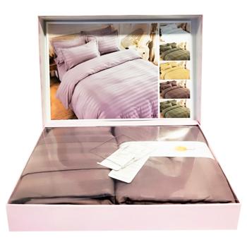 Laura Grand Euro Strip Satin Bedding Set 200x230/240x250/50x70cm 2pcs