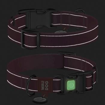 Waudog Nylon Mono Reflective Dog Collar with QR Passport 25-35cm/15mm Pink - buy, prices for MasterZoo - photo 5