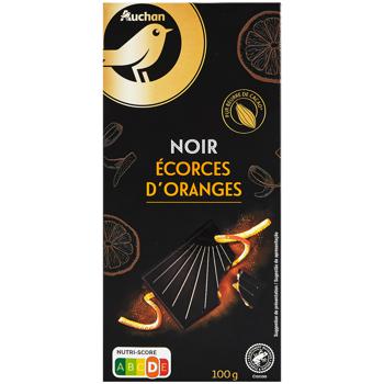 Auchan Dark Chocolate with Orange Peel 76% 100g - buy, prices for Auchan - photo 1