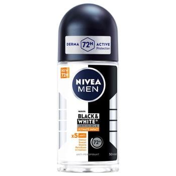 Nivea Black and White Invisible Ultimate Impact Roll-on Antiperspirant 50ml - buy, prices for COSMOS - photo 1